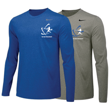 Load image into Gallery viewer, Youth NIKE® Dri-Fit Long Sleeve T-Shirt - Royal Blue, Carbon Gray (Small Logo)