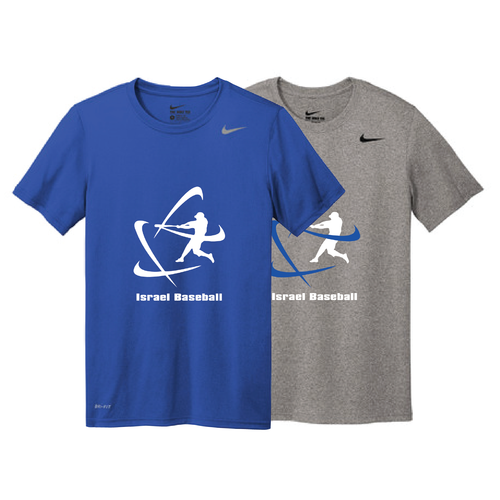 Men's NIKE® Dri-Fit Short Sleeve T-Shirt - Royal Blue, Carbon Gray (Large Logo)