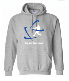 Youth Israel Baseball Soft Hoodie - Sport Grey, White